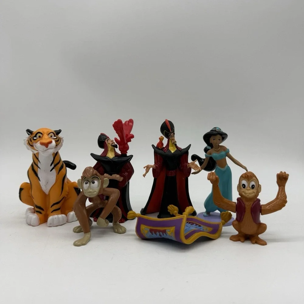 Disney Aladdin Figures Cake Toppers PVC Mixedlot Raja Jafar Abu Jasmine Carpet